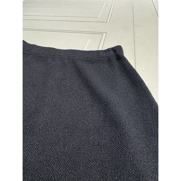 St John Collection Wool Santana Black A Line Knit Pull On Pencil Skirt Size 2 - Picture 2 of 8